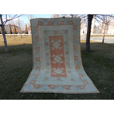 Vintage Distressed Pastel Color Oushak Area Rug 6'5'' x 10'3''