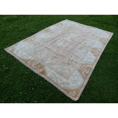 Vintage Turkish Soft Color Living Room Rug, Shabby Chic 6'4'' x 8'9''