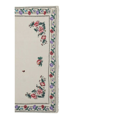 Handwoven Floral Pattern Needlepoint Kilim Rug, Wall Hanging Turkish Jajim Rug