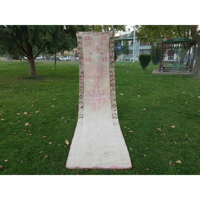 Handknotted Turkish Kurdish Herki Runner - Designer Carpet 3' X 12'6"