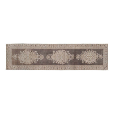 Vintage Wool Muted Turkish Ladik Konya Runner Rug 2'12'' X 11'8''