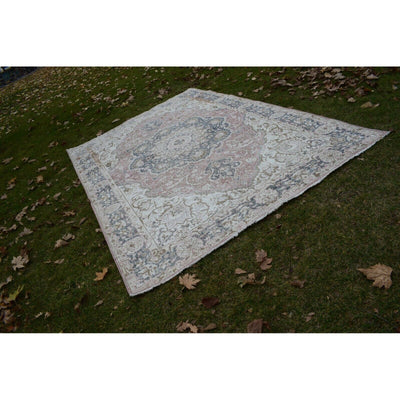 1960s Vintage Oversize Oushak Rug with Rich Border 6'11" X 10'6"