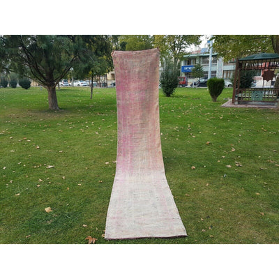 Vintage Kurdish Runner Hand Woven Wool Herki Tribal Rug 2'8" X 12'8"