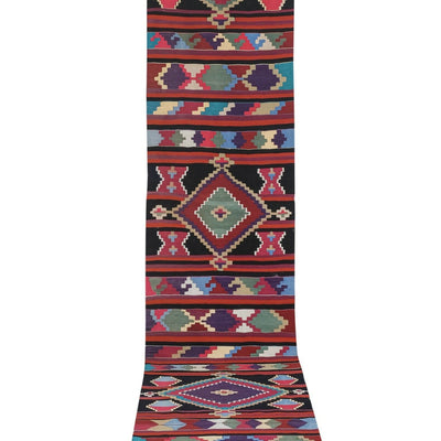 Mid Century Nomadic Wool Anatolian Hall Kilim Runner, Gallery Rug 2'9'' x 14'1''