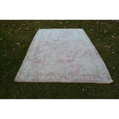 Vintage Turkish Rug in Muted Soft Colours, Old Handmade Wool 6'3" X 8'10"