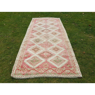 Handwoven Pastel Wool Turkish Oushak Runner - Designer Carpet 4'11'' x 10'10''
