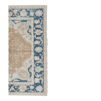 Unique Pattern Turkish Oushak Rug, Pale Overdyed Boho Carpet 4'6" X 8'6"