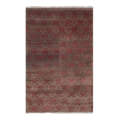 Vintage Green Turkish Tulu Rug 4'2'' x 5'10''