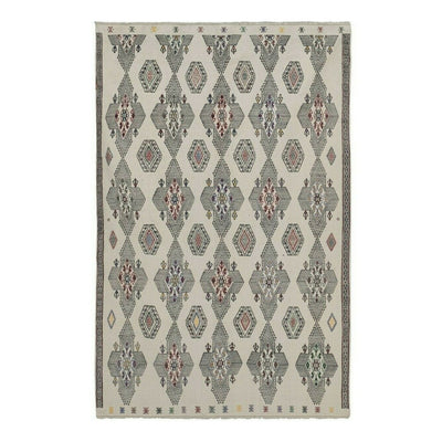 Turkish Kilim Rug, Canvas Vintage Turkish, Embroided Jajim Kilim 5'1'' x 7'4''