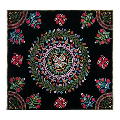 Vintage Square Suzani Velvet Wall Hanging Decor 6'6" x 6'10"