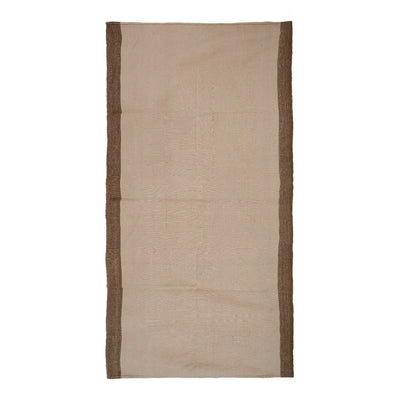 Vintage Organic Wool Turkish Hemp Kilim Rug - 4'11" X 9'6"