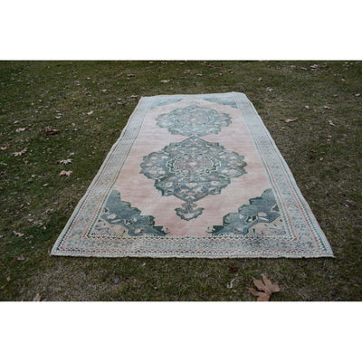 Vintage Turkish Oushak Gallery Rug, Wide Runner 5'4'' X 10'11''
