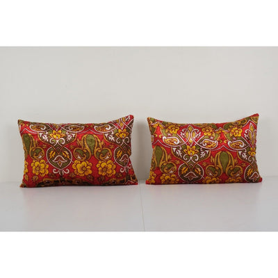 Set of Two Soft Lumbar Cover, Pair Velvet Pillow Cover, Tribal Sofa Pillow