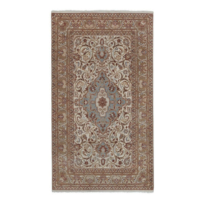 Mid-Century Modern Anatolia Faded Colors Low Pile Rug with Medallion 2'10" X 5'