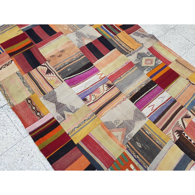 Home Decor Interior Designer Handmade PATCHWORK Office Kilim Rug 4'10'' X 6'6''