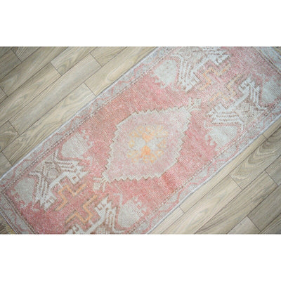 Faded Oushak Door Mat Rug, Turkish Handmade Rug, Small Rug, Vintage Boho Rug