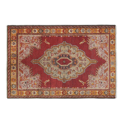 Vintage Burnt Orange Animal Turkish Rug Mat 3' X 4'4"