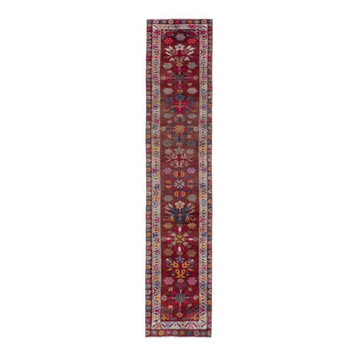 1960s Vintage Turkish Hand-Knotted Herki Runner - Hallway Carpet 2'6'' X 11'11''