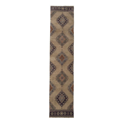 Oushak Runner Turkish Hand Knotted Distressed Rug 2'6" X 11'5"