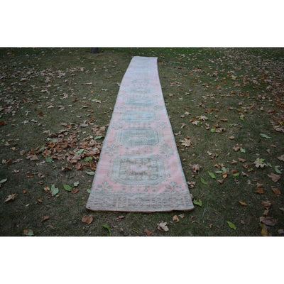 Vintage Extra Long Turkish Oushak Rug Runner - Stair Carpet 2'9'' X 21'6''