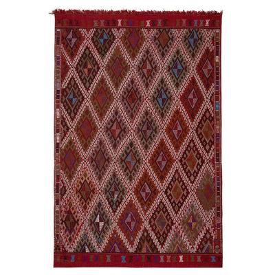 Masterwork Hand-Woven Rug Braided Oversize Turkish Kilim Rug 5'3" X 8'1"