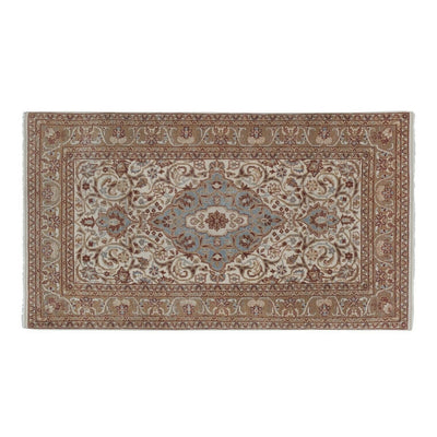 Mid-Century Modern Anatolia Faded Colors Low Pile Rug with Medallion 2'10" X 5'