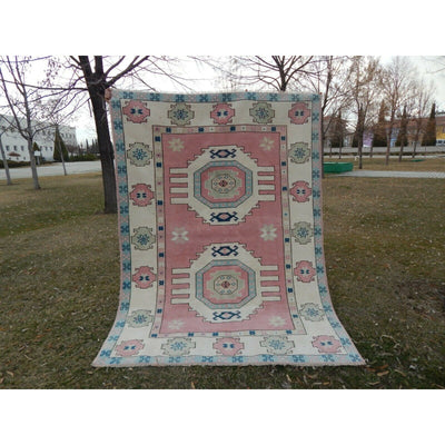 Vintage Hand Knotted Oversize Turkish Kars Rug- 5'9'' x 7'10''