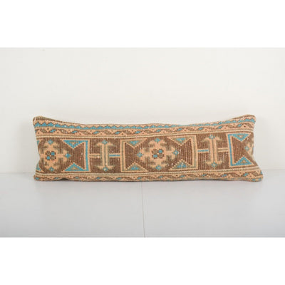 Faded Turkish Extra Long Bedding Rug Pillow, Turkish Long Kilim Pillow Cover