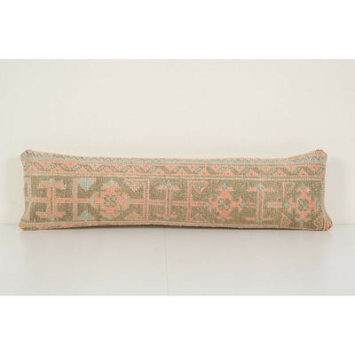 Bohemian Bedding Rug Pillow Cover, Faded Long Turkish Lumbar Pillow