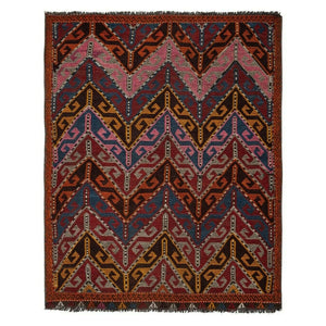 Turkish Small Master Embroided Jajim Kilim Rug 3' X 3'10"