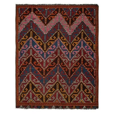 Turkish Small Master Embroided Jajim Kilim Rug 3' X 3'10"