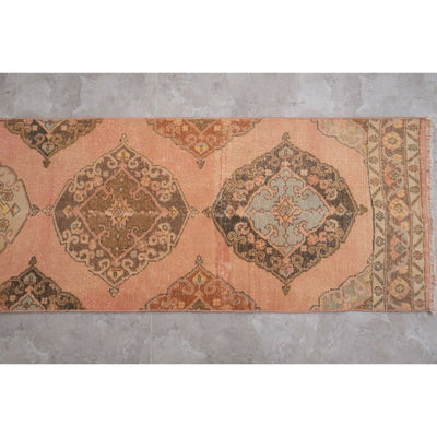 Vintage Turkish Oushak Runner With Eclectic Style 2'7" x 23'1"