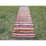 10 Ft Entryway Kitchen Runner Rug, Embroidered Cottage Decor Floor Kilim