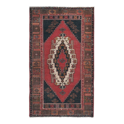 1970s Vintage Oushak Anatolian Red Rug 4'7" X 7'10"
