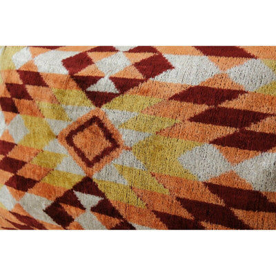 Ikat Lumbar Lumbar Pillow Cover - Set of Two Yellow Silk Ikat Velvet Pillowcase