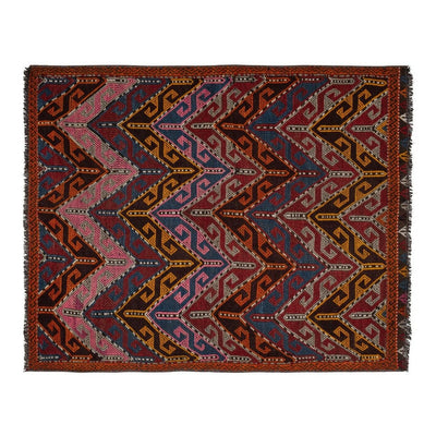 Turkish Small Master Embroided Jajim Kilim Rug 3' X 3'10"