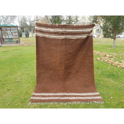 1970s Vintage Striped Turkish Siirt Rug - 5'3'' x 7'3''