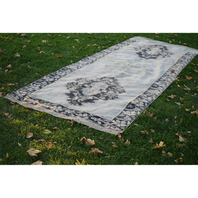 Hand Knotted Turkish Oushak  Natural Background Area Rug 4.6 x 13.2 Ft