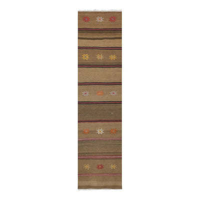 Striped Narrow Turkish Kilim Runner Rug