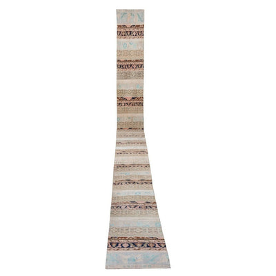 Distressed Extra Long Hallway Oushak Runner Rug - Long Stair Carpet 2'7" X 33'8"
