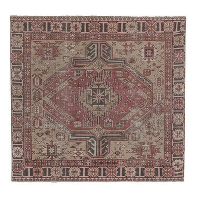 Antique Caucasian Kazak Rug with Tribal Geometric Medallion 5'5'' x 6'