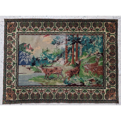 3.2 X 4.3f Animal Pattern Wall Rug Vintage Handmade Wall Hanging Tapestry Carpet