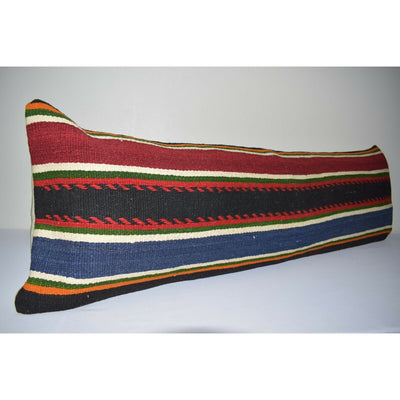 16" X 48" Turkish Kilim Pillow Rug, Huge Bolster Pillow