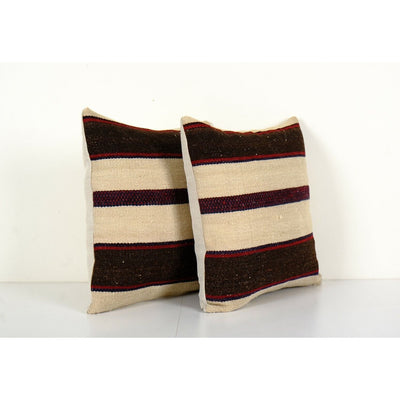 Ethnic Striped Turkish Square Kilim Pillow Cover