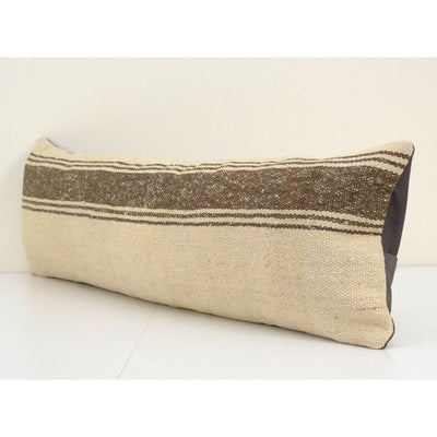 12" x 40" Bohemian Bedding Wool Kilim Pillow Cover Handmade Hippie Bed Pillow