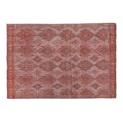 Classic Handwoven Pastel Pale Color Diamond Pattern Turkish Kilim Rug 5' x 6'9''