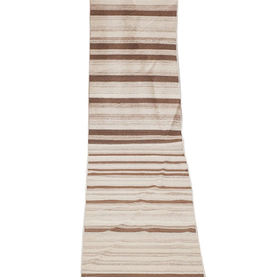 Mid Century Turkish Long Kilim Runner with Modern Design 2'1'' x 20'6''