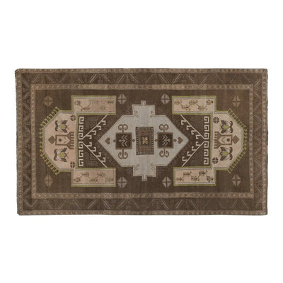 Vintage Brown Turkish Kars Rug with Mid-Century Modern Style 5'10" X 10'
