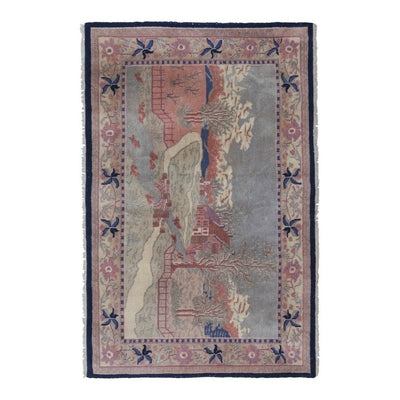 Vintage Village Pictorial Wall Hanging Tapestry 3'6'' x 5'5''