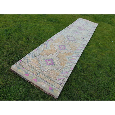 Vintage Orange Turkish Herki Rug Runner